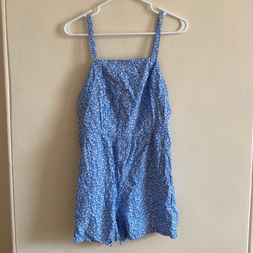 Ditsy Floral Blue Playsuit - Small - Old Navy